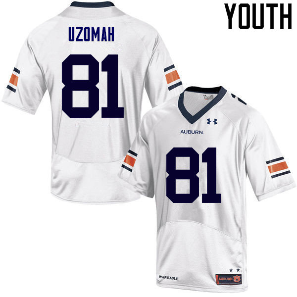 Auburn Tigers Youth C.J. Uzomah #81 White Under Armour Stitched College NCAA Authentic Football Jersey MLA6674RI